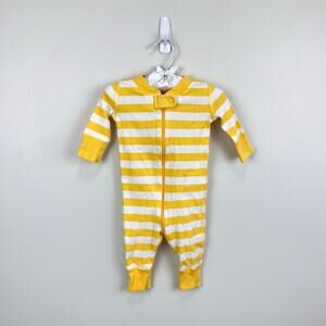 Hanna Andersson Yellow Striped Pajamas 50 cm 0-3 Months